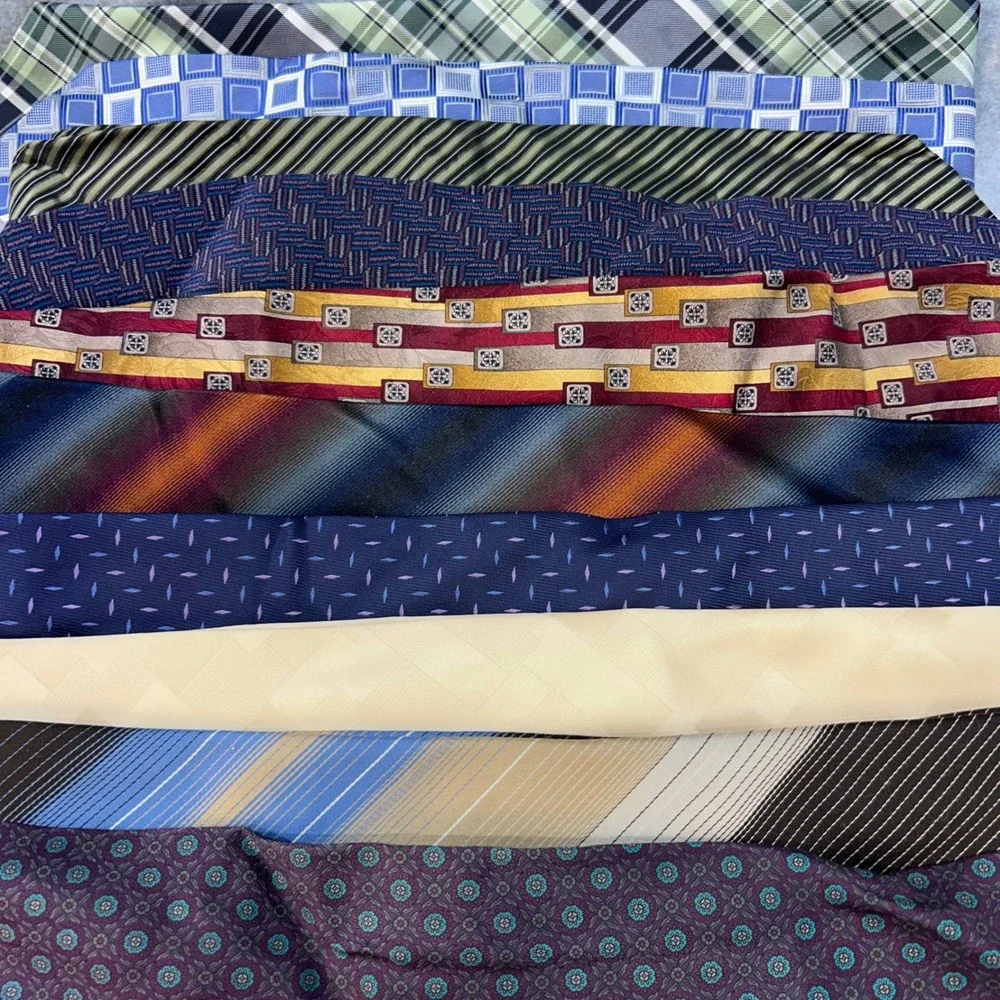 Assorted Patterns Mens Multicolor Unbranded Neck Tie Lot Crafting Quilting 10pc